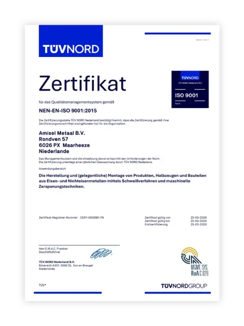 Tuv certificaat D