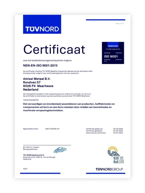 Tuv certificaat NL